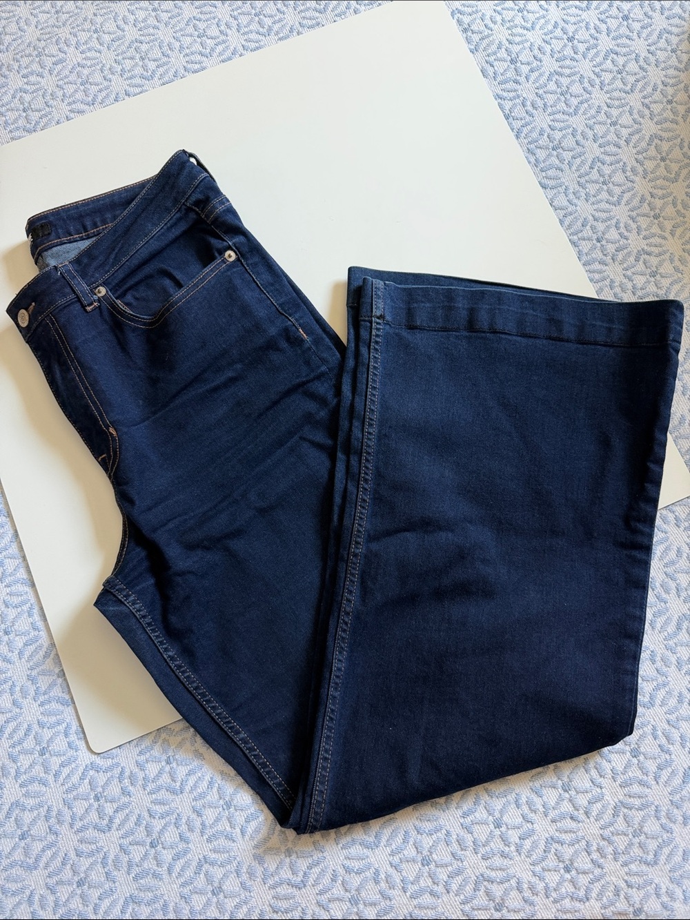 Frye Dark Blue Wide-Leg Flare Jeans